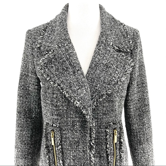Michael Kors Black White Tweed Boulce Jacket - Picture 2 of 9